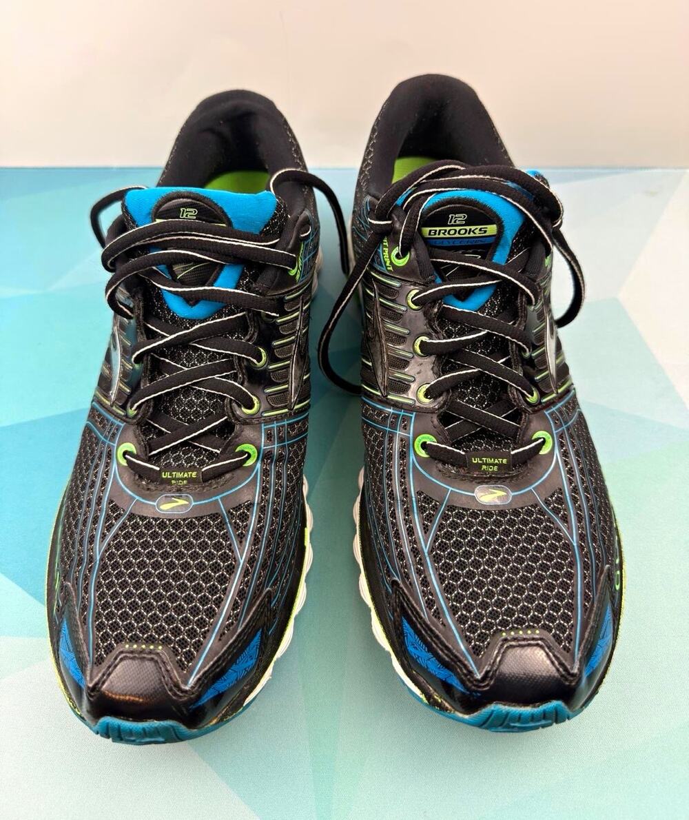 Brooks Glycerin 12 Men’s Size 11.5 D Black Blue Running Shoes Athletic